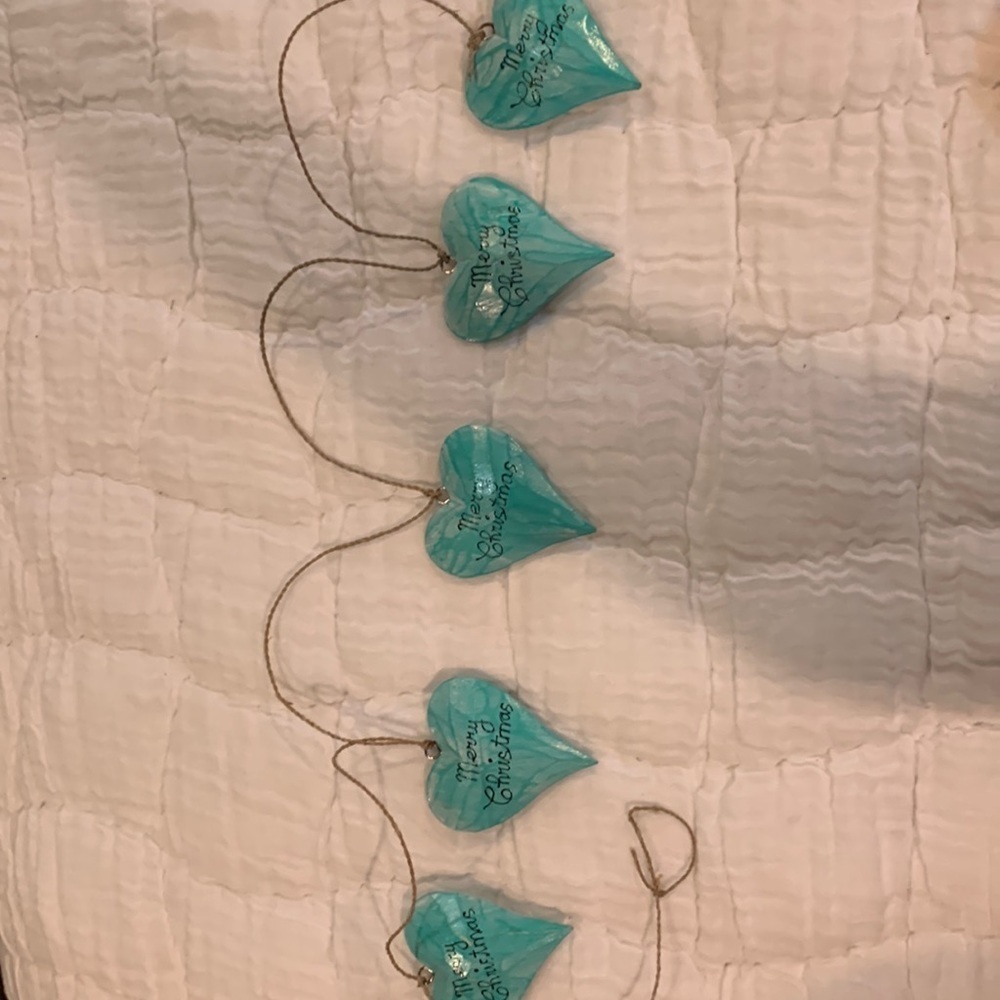 Merry Christmas Turquoise wood decoration/garland